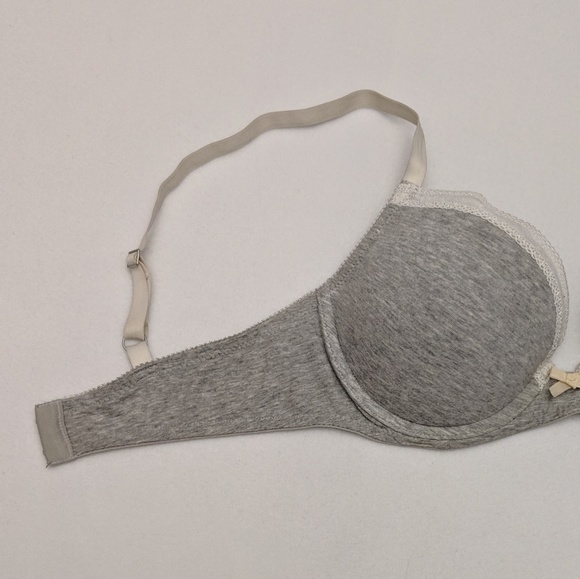 Gray Bra w/ Lace Trim - Picture 3 of 7